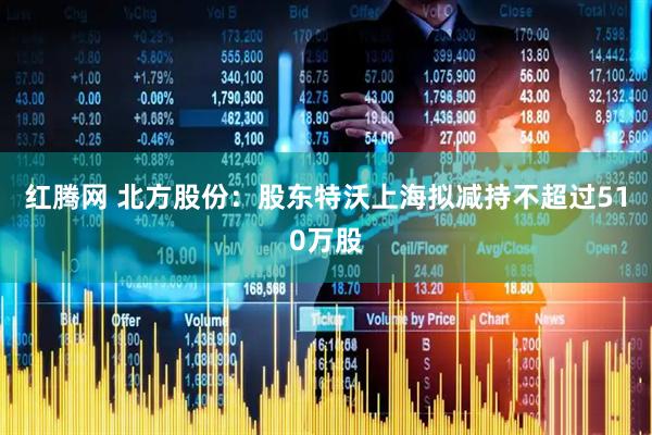 红腾网 北方股份：股东特沃上海拟减持不超过510万股